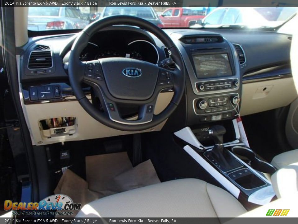 2014 Kia Sorento EX V6 AWD Ebony Black / Beige Photo #12