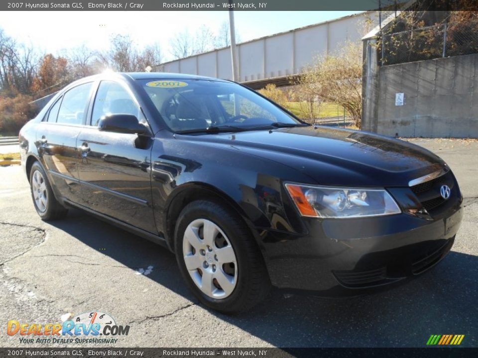 2007 Hyundai Sonata GLS Ebony Black / Gray Photo #3
