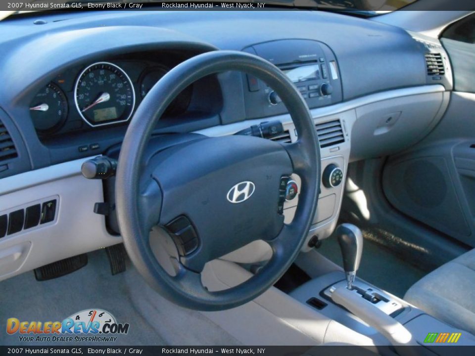2007 Hyundai Sonata GLS Ebony Black / Gray Photo #9