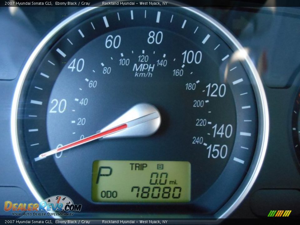 2007 Hyundai Sonata GLS Ebony Black / Gray Photo #14