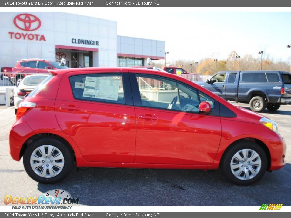 2014 Toyota Yaris L 3 Door Absolutely Red / Ash Photo #2