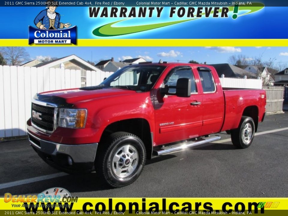 2011 GMC Sierra 2500HD SLE Extended Cab 4x4 Fire Red / Ebony Photo #1