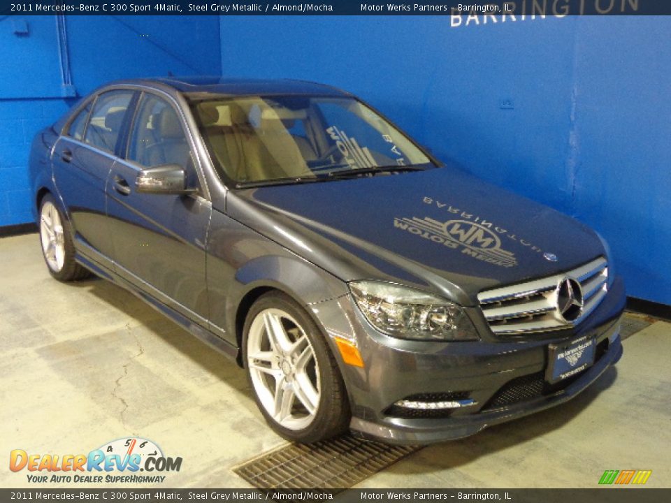 2011 Mercedes-Benz C 300 Sport 4Matic Steel Grey Metallic / Almond/Mocha Photo #4