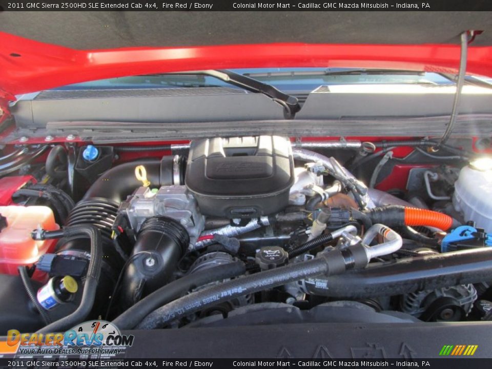2011 GMC Sierra 2500HD SLE Extended Cab 4x4 Fire Red / Ebony Photo #12