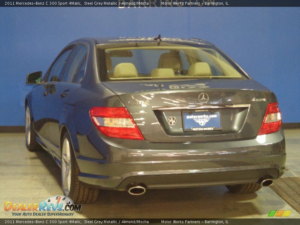 2011 Mercedes-Benz C 300 Sport 4Matic Steel Grey Metallic / Almond/Mocha Photo #14