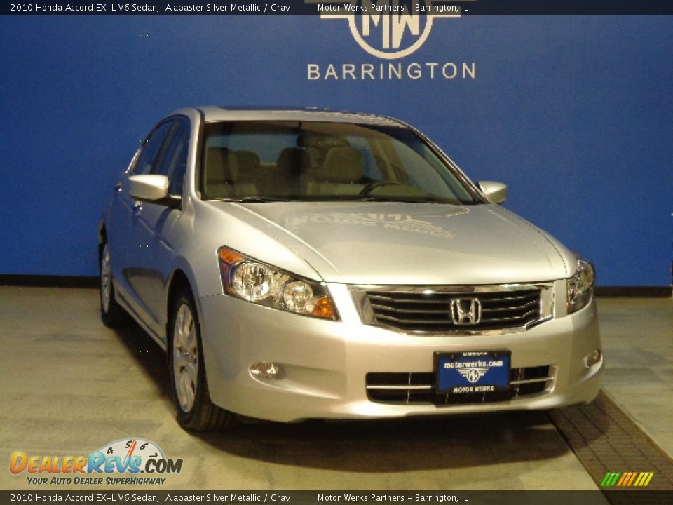2010 Honda Accord EX-L V6 Sedan Alabaster Silver Metallic / Gray Photo #1