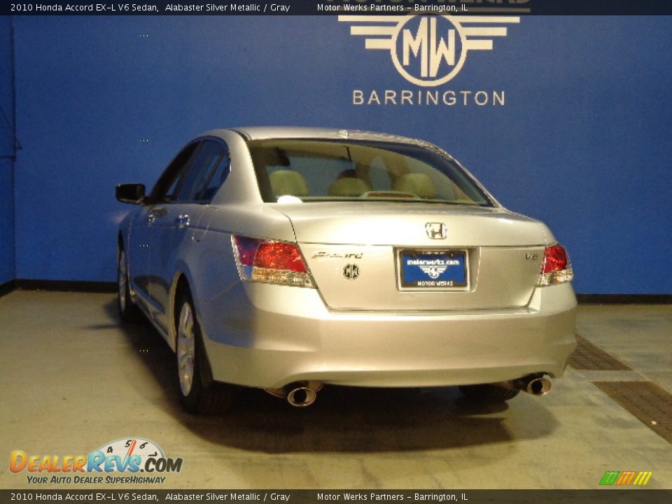 2010 Honda Accord EX-L V6 Sedan Alabaster Silver Metallic / Gray Photo #5
