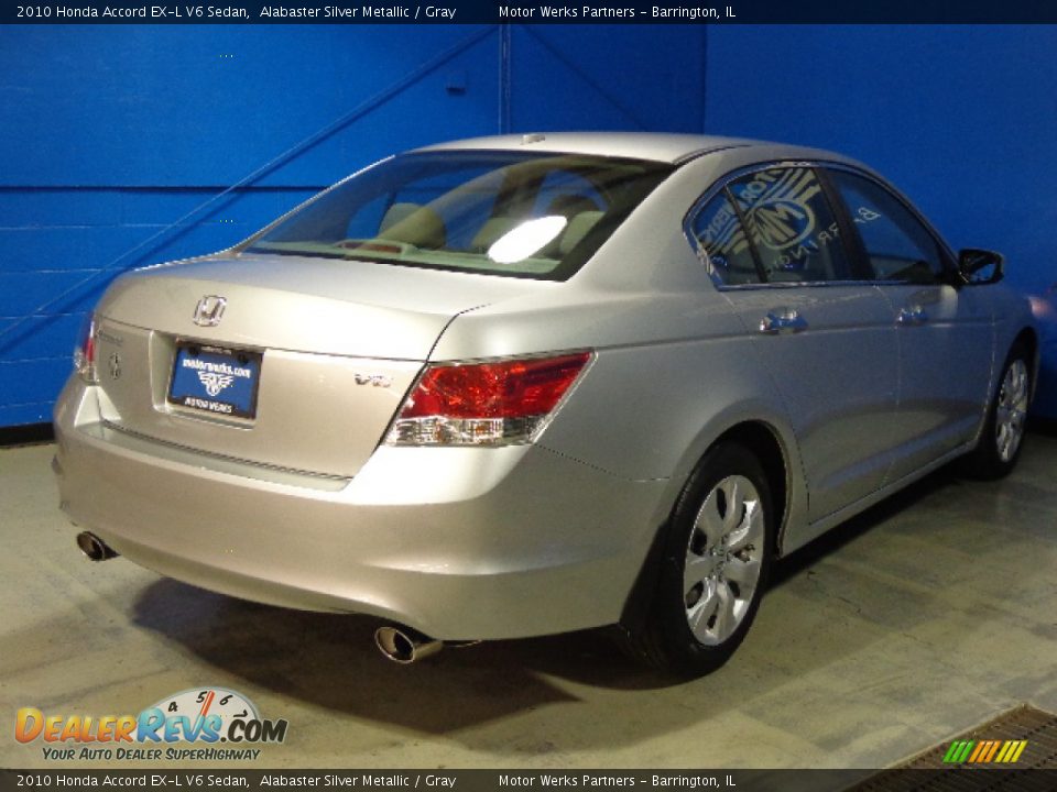 2010 Honda Accord EX-L V6 Sedan Alabaster Silver Metallic / Gray Photo #7