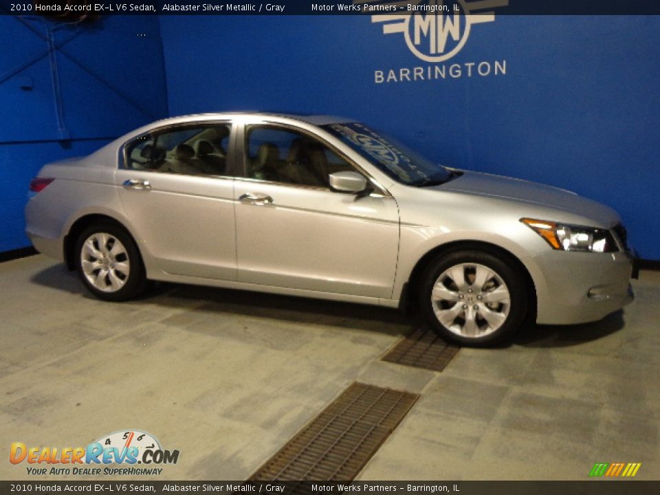 2010 Honda Accord EX-L V6 Sedan Alabaster Silver Metallic / Gray Photo #8