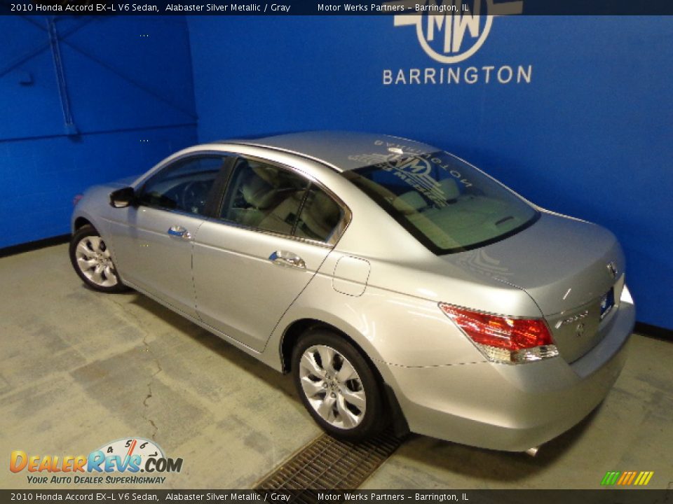2010 Honda Accord EX-L V6 Sedan Alabaster Silver Metallic / Gray Photo #13