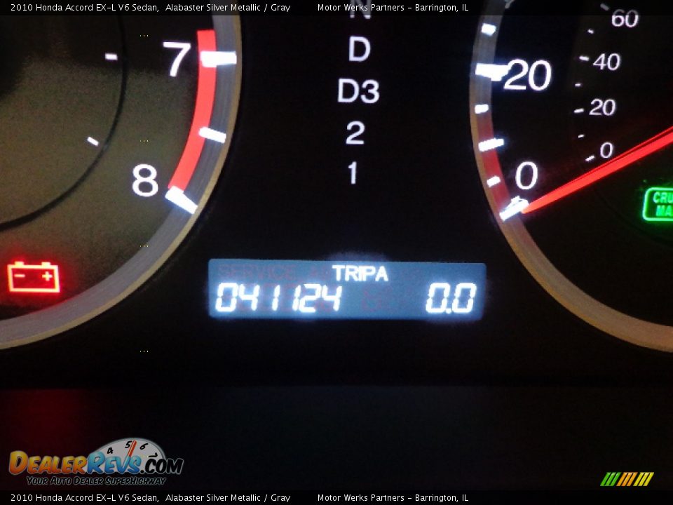 2010 Honda Accord EX-L V6 Sedan Alabaster Silver Metallic / Gray Photo #24