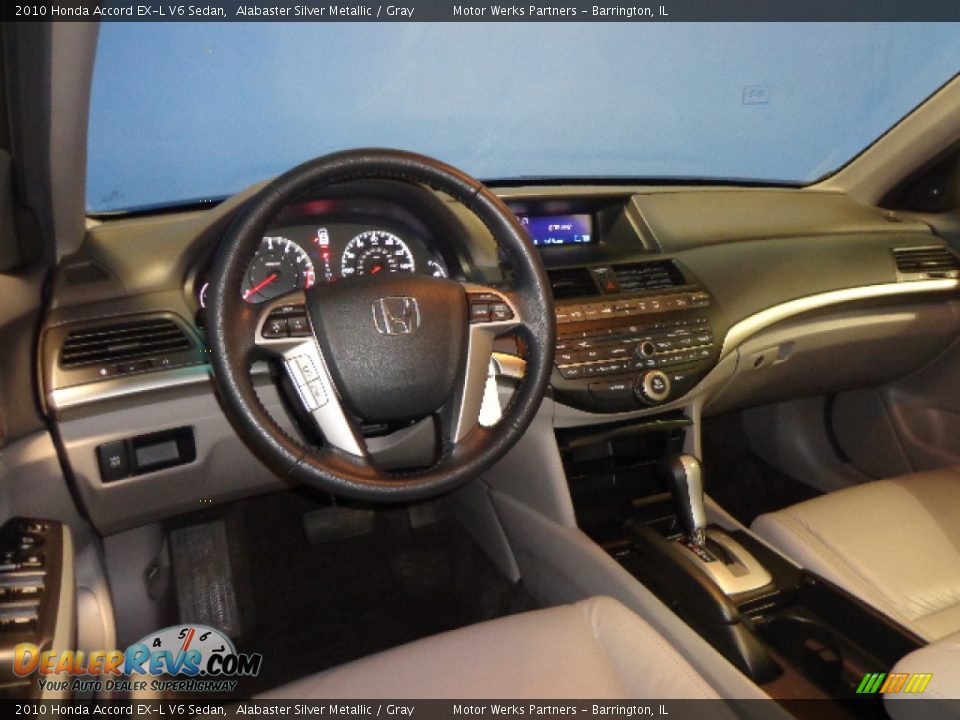 2010 Honda Accord EX-L V6 Sedan Alabaster Silver Metallic / Gray Photo #26