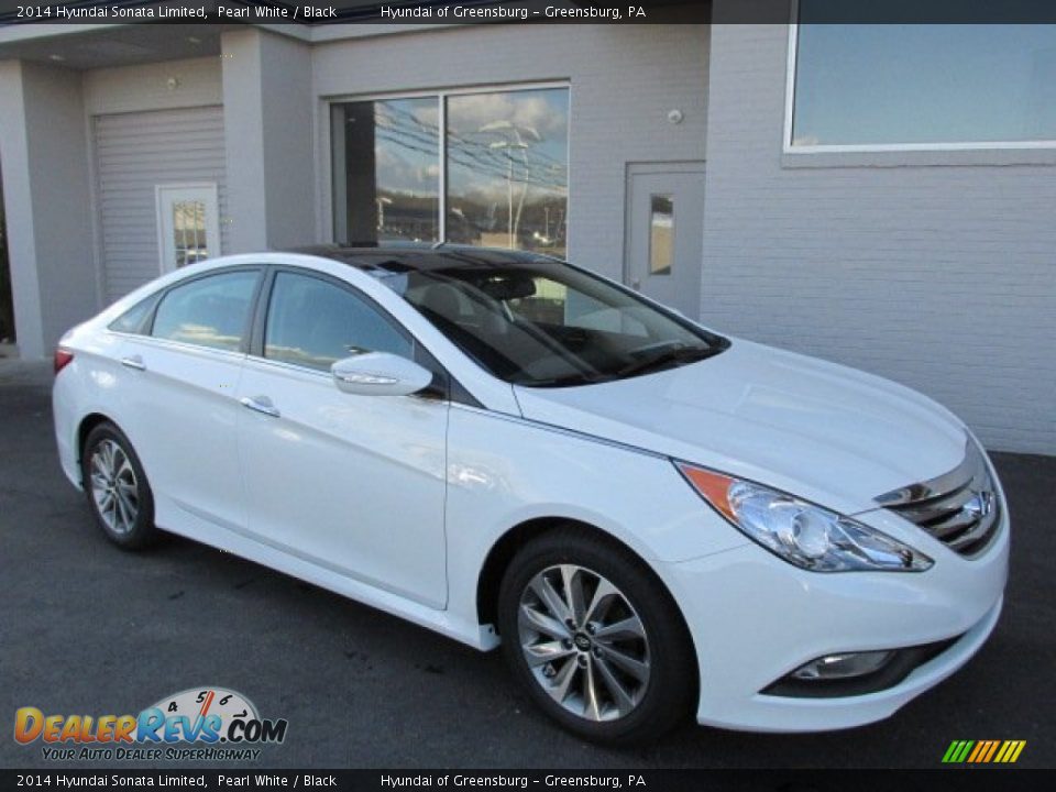 2014 Hyundai Sonata Limited Pearl White / Black Photo #1