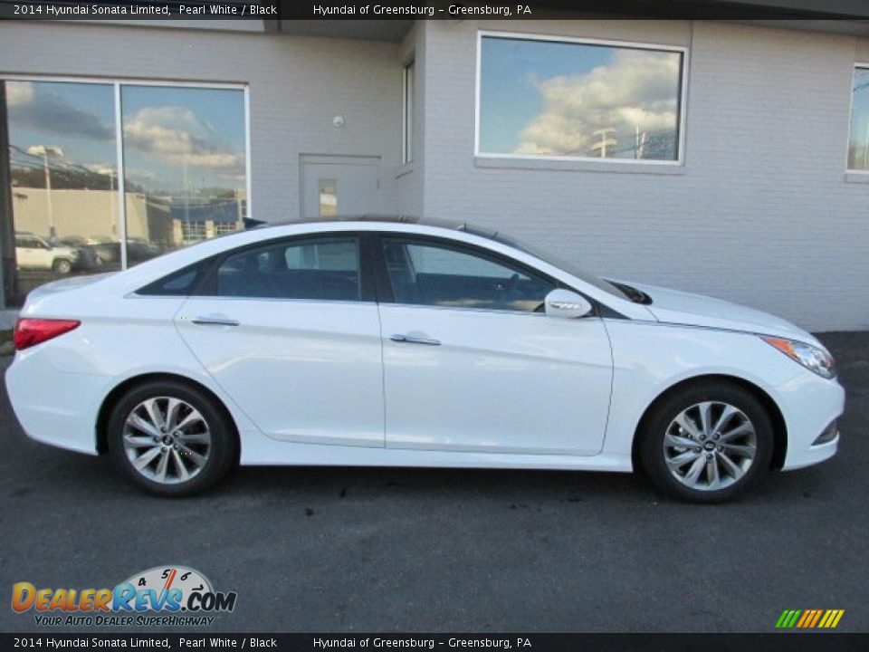 2014 Hyundai Sonata Limited Pearl White / Black Photo #2