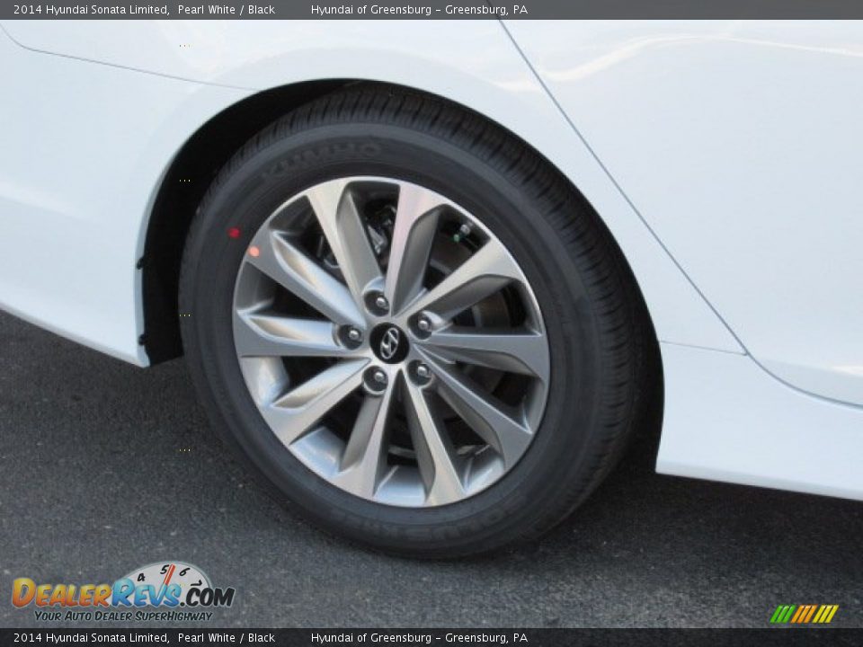 2014 Hyundai Sonata Limited Pearl White / Black Photo #3