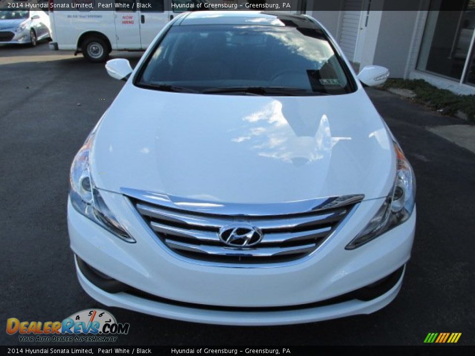 2014 Hyundai Sonata Limited Pearl White / Black Photo #4