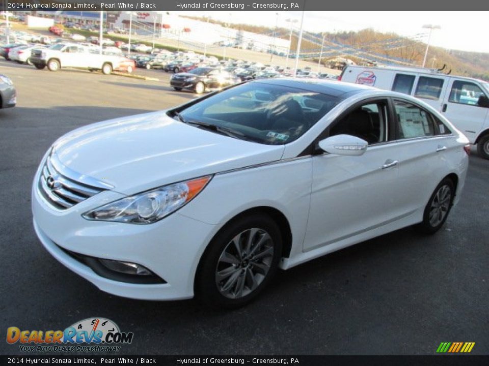 2014 Hyundai Sonata Limited Pearl White / Black Photo #5