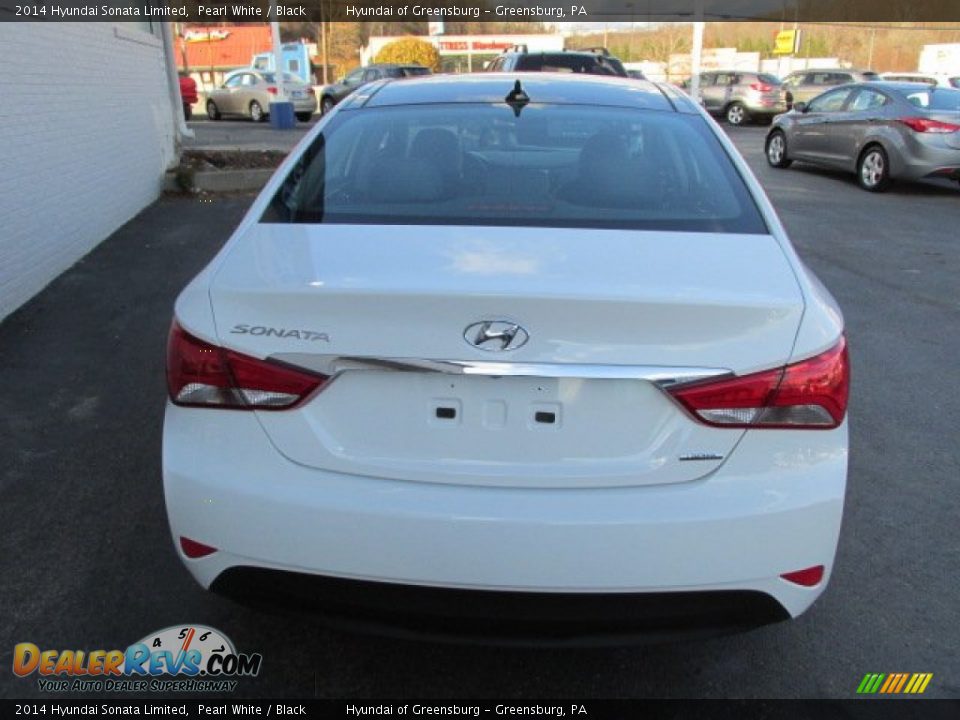 2014 Hyundai Sonata Limited Pearl White / Black Photo #6