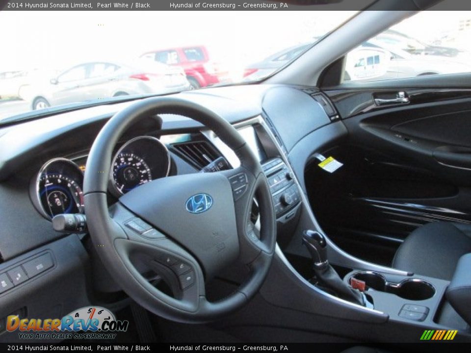 2014 Hyundai Sonata Limited Pearl White / Black Photo #9
