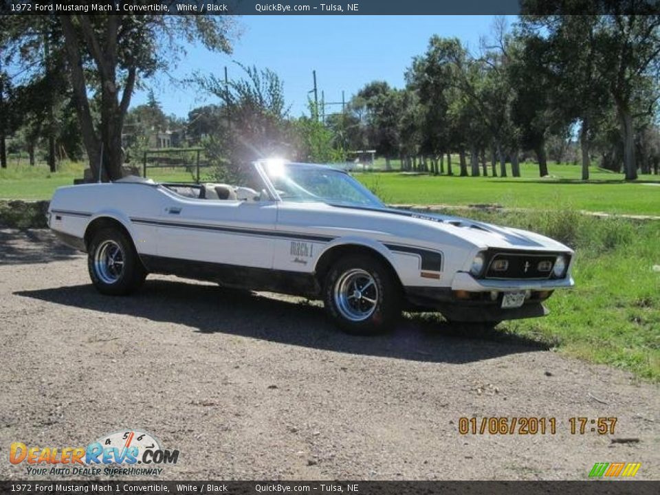 1972 Ford Mustang Mach 1 Convertible White / Black Photo #3