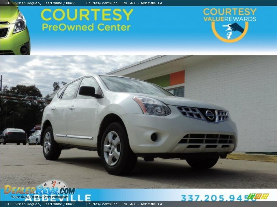 2012 Nissan Rogue S Pearl White / Black Photo #1