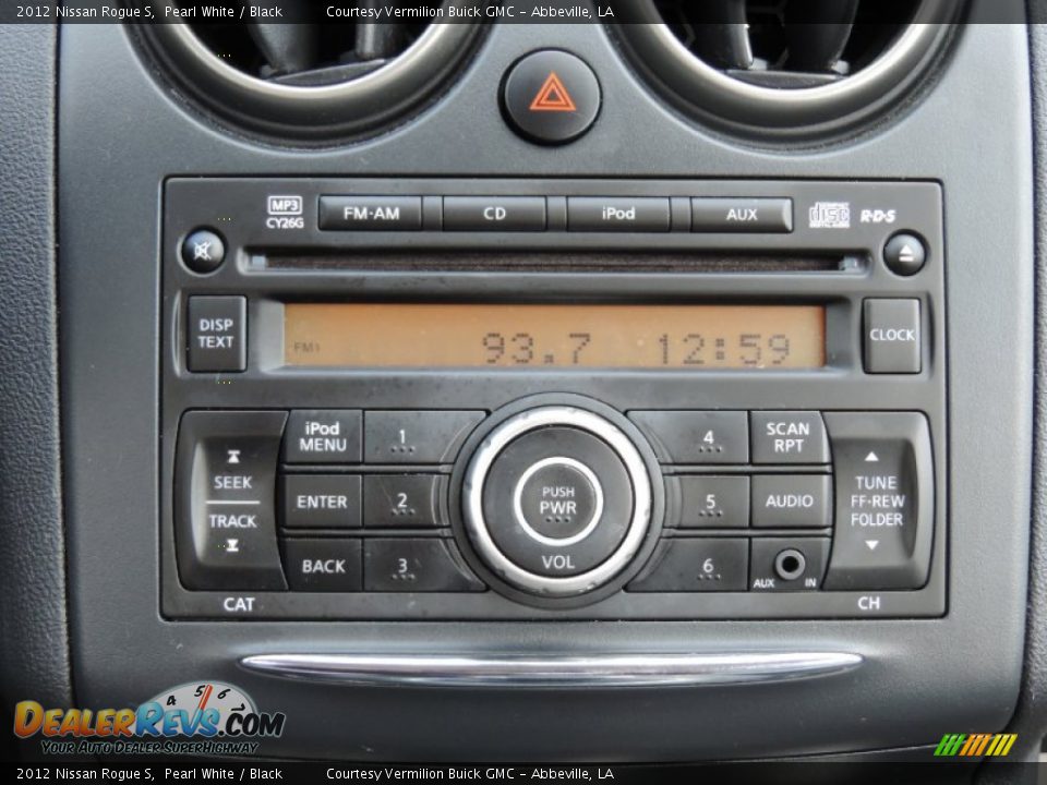 2012 Nissan Rogue S Pearl White / Black Photo #15