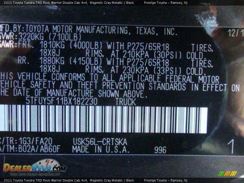 2011 Toyota Tundra TRD Rock Warrior Double Cab 4x4 Magnetic Gray Metallic / Black Photo #15