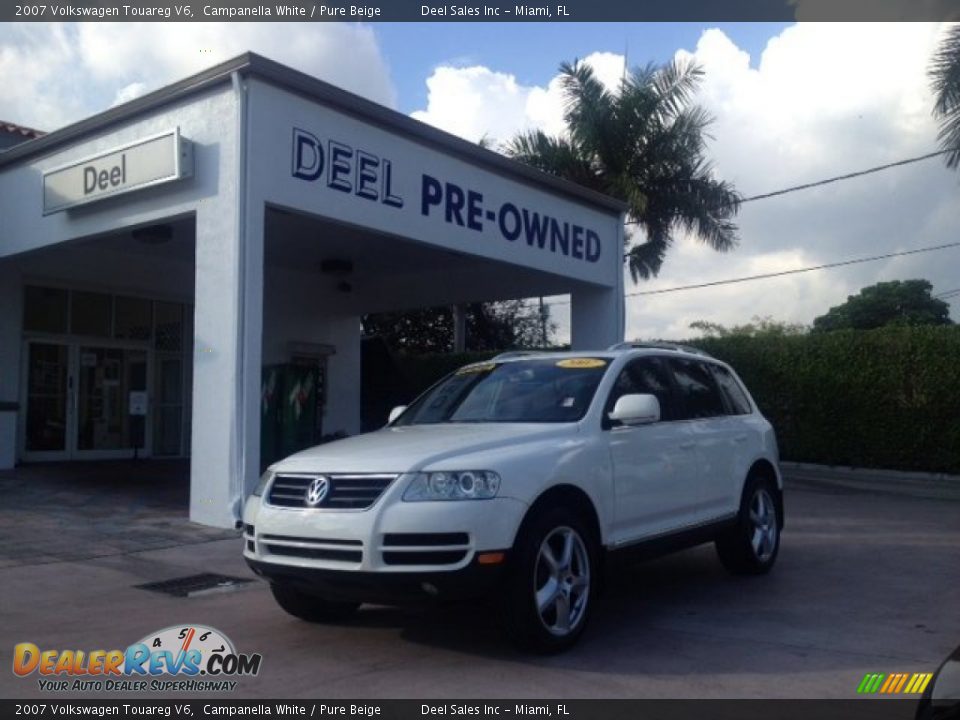2007 Volkswagen Touareg V6 Campanella White / Pure Beige Photo #1