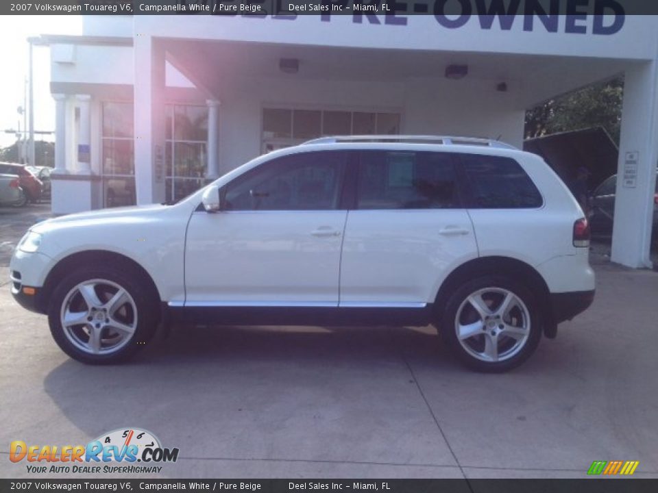 2007 Volkswagen Touareg V6 Campanella White / Pure Beige Photo #2