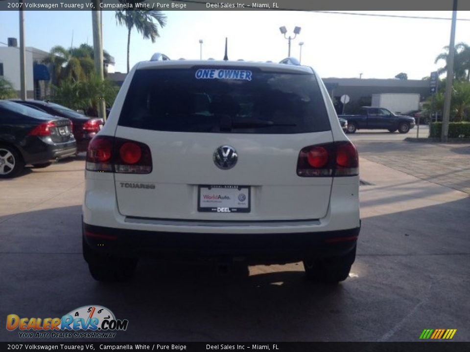 2007 Volkswagen Touareg V6 Campanella White / Pure Beige Photo #4