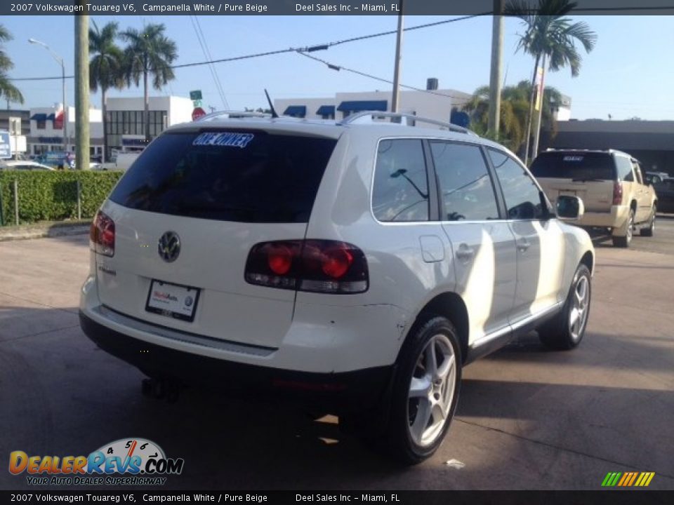 2007 Volkswagen Touareg V6 Campanella White / Pure Beige Photo #5