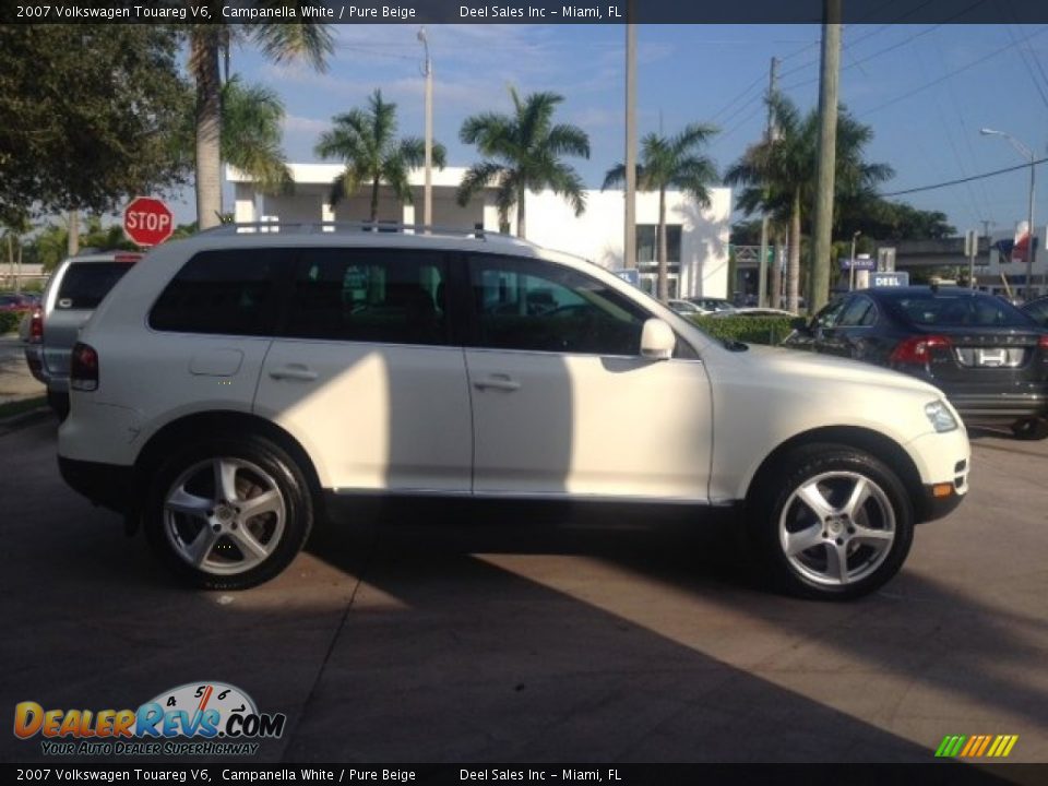 2007 Volkswagen Touareg V6 Campanella White / Pure Beige Photo #6