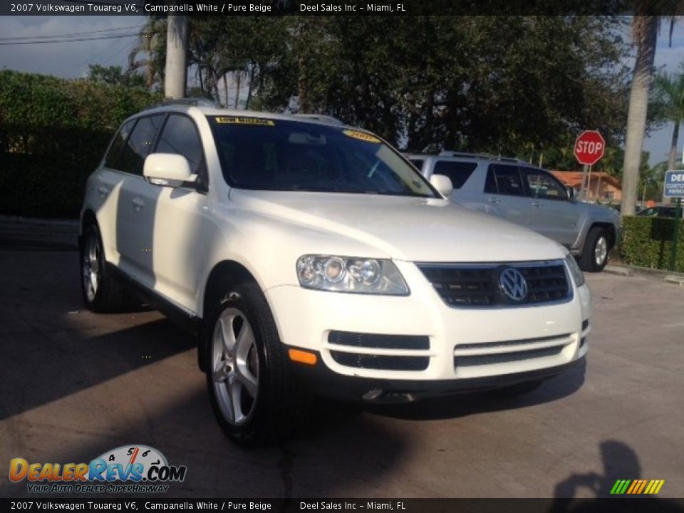 2007 Volkswagen Touareg V6 Campanella White / Pure Beige Photo #7