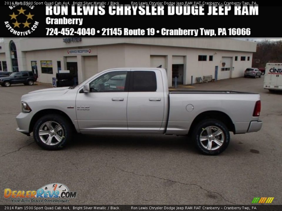 2014 Ram 1500 Sport Quad Cab 4x4 Bright Silver Metallic / Black Photo #1