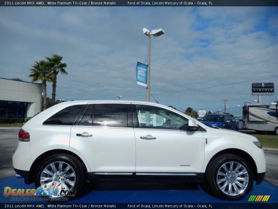 2011 Lincoln MKX AWD White Platinum Tri-Coat / Bronze Metallic Photo #6