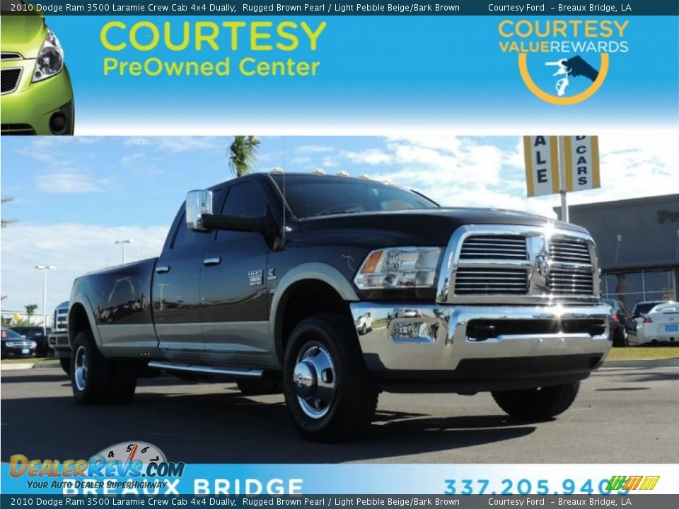 2010 Dodge Ram 3500 Laramie Crew Cab 4x4 Dually Rugged Brown Pearl / Light Pebble Beige/Bark Brown Photo #1