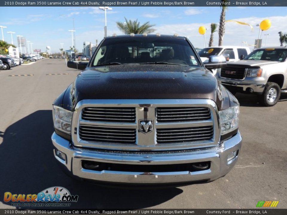 2010 Dodge Ram 3500 Laramie Crew Cab 4x4 Dually Rugged Brown Pearl / Light Pebble Beige/Bark Brown Photo #2