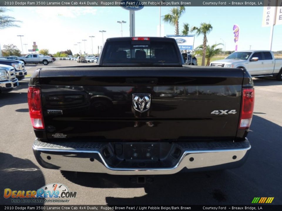 2010 Dodge Ram 3500 Laramie Crew Cab 4x4 Dually Rugged Brown Pearl / Light Pebble Beige/Bark Brown Photo #3
