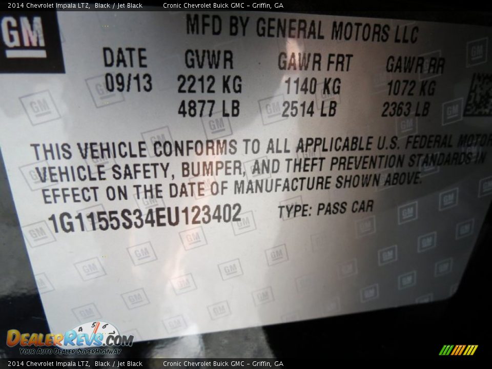2014 Chevrolet Impala LTZ Black / Jet Black Photo #17