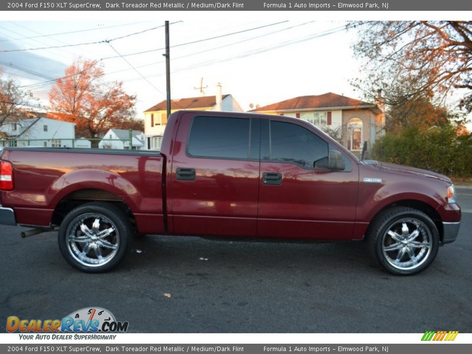 2004 Ford F150 XLT SuperCrew Dark Toreador Red Metallic / Medium/Dark Flint Photo #4