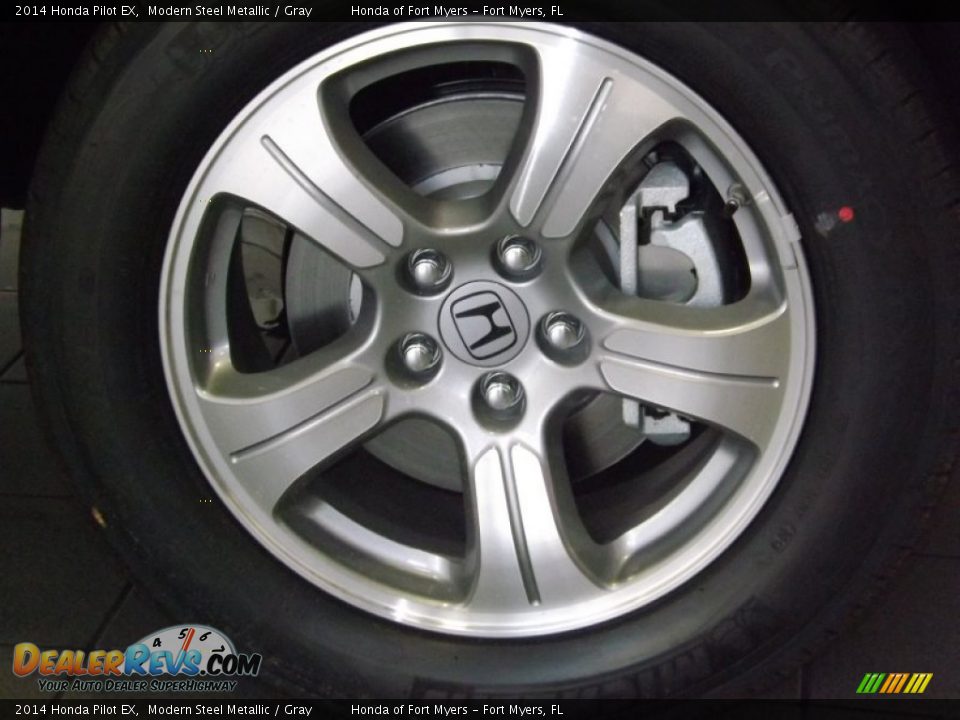 2014 Honda Pilot EX Modern Steel Metallic / Gray Photo #3
