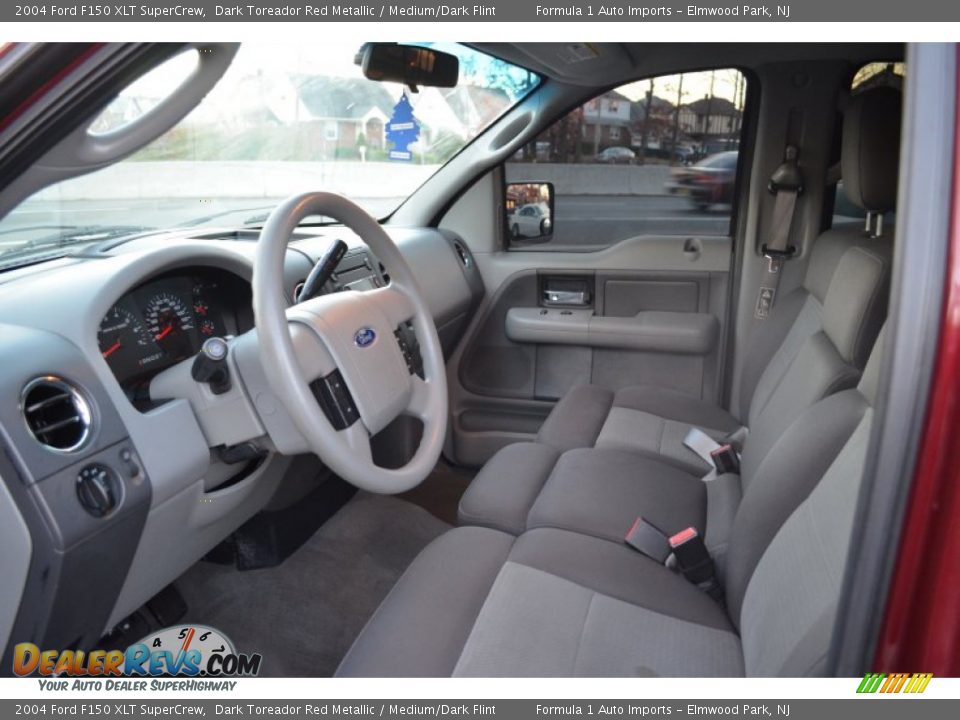 2004 Ford F150 XLT SuperCrew Dark Toreador Red Metallic / Medium/Dark Flint Photo #9