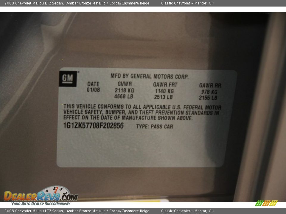 2008 Chevrolet Malibu LTZ Sedan Amber Bronze Metallic / Cocoa/Cashmere Beige Photo #19