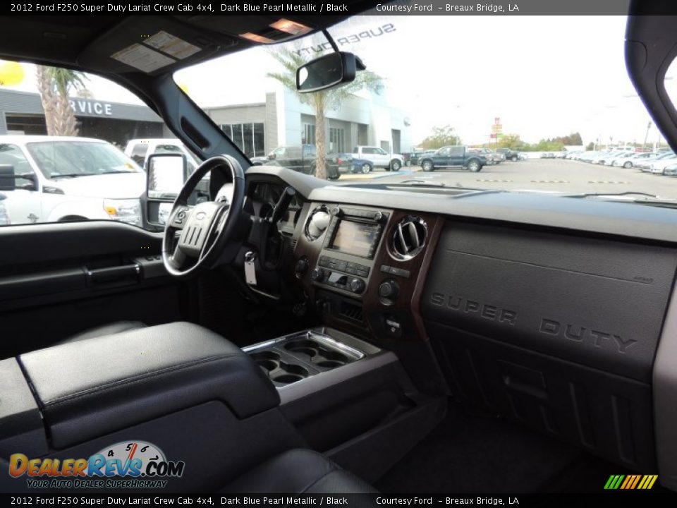 2012 Ford F250 Super Duty Lariat Crew Cab 4x4 Dark Blue Pearl Metallic / Black Photo #5