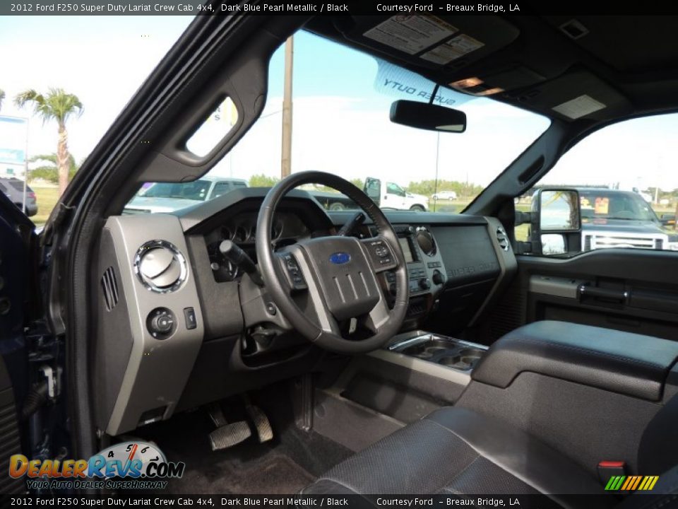 2012 Ford F250 Super Duty Lariat Crew Cab 4x4 Dark Blue Pearl Metallic / Black Photo #12