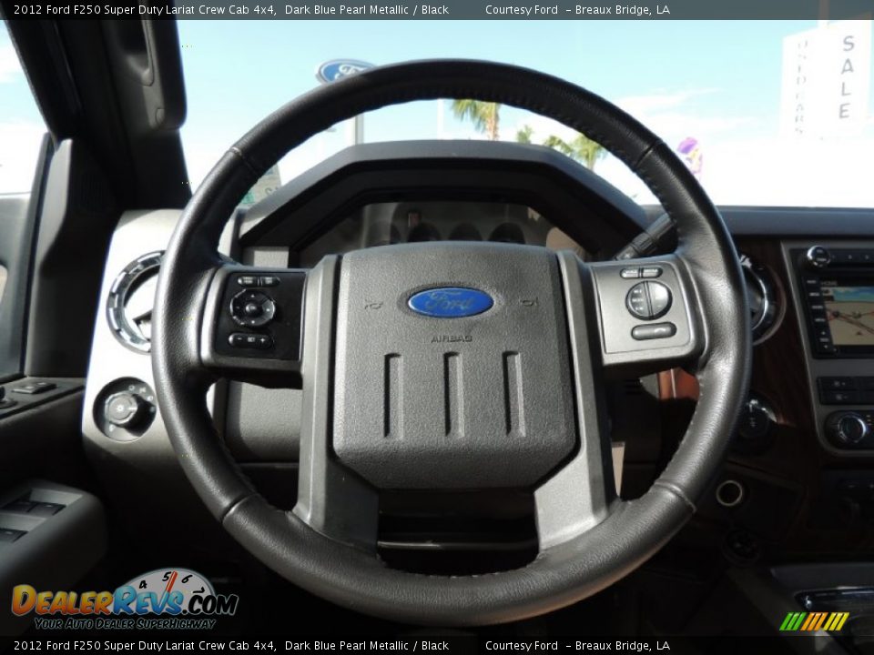 2012 Ford F250 Super Duty Lariat Crew Cab 4x4 Dark Blue Pearl Metallic / Black Photo #14