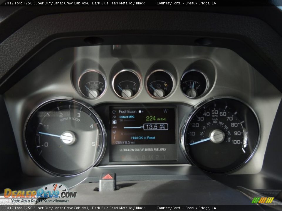 2012 Ford F250 Super Duty Lariat Crew Cab 4x4 Dark Blue Pearl Metallic / Black Photo #15