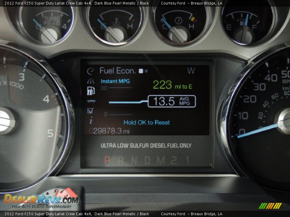 2012 Ford F250 Super Duty Lariat Crew Cab 4x4 Dark Blue Pearl Metallic / Black Photo #16