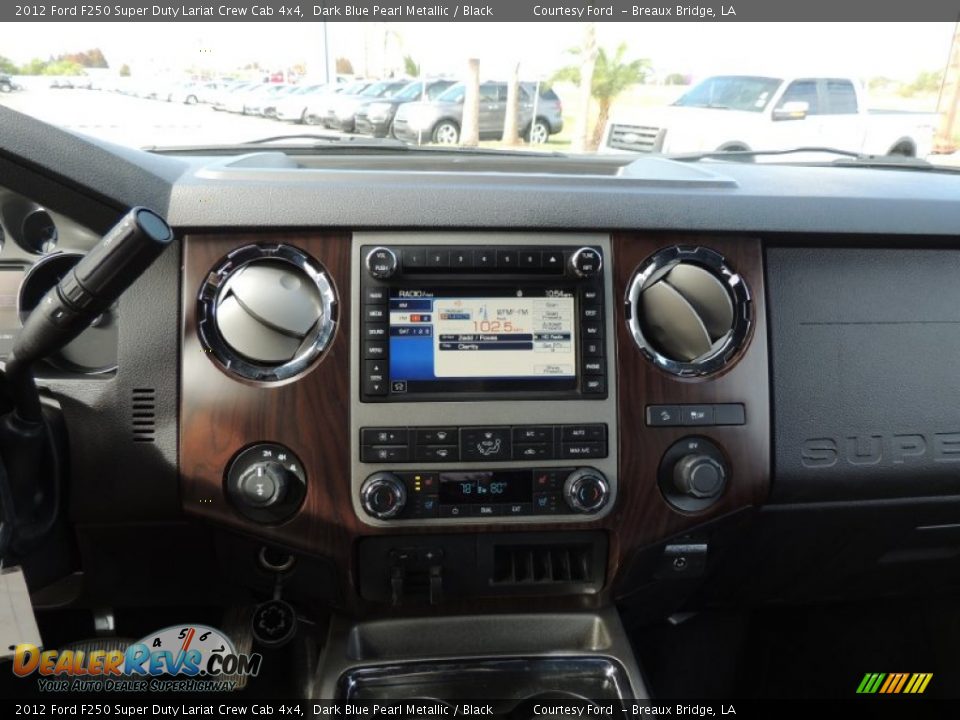 2012 Ford F250 Super Duty Lariat Crew Cab 4x4 Dark Blue Pearl Metallic / Black Photo #17