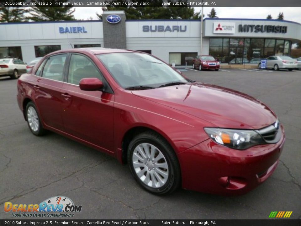 2010 Subaru Impreza 2.5i Premium Sedan Camellia Red Pearl / Carbon Black Photo #1